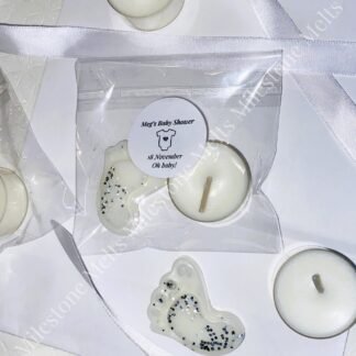 White Glitter Baby Feet Favours