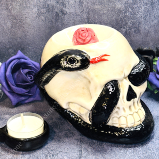 Skull with Coiled Snake Wax Melt Burner